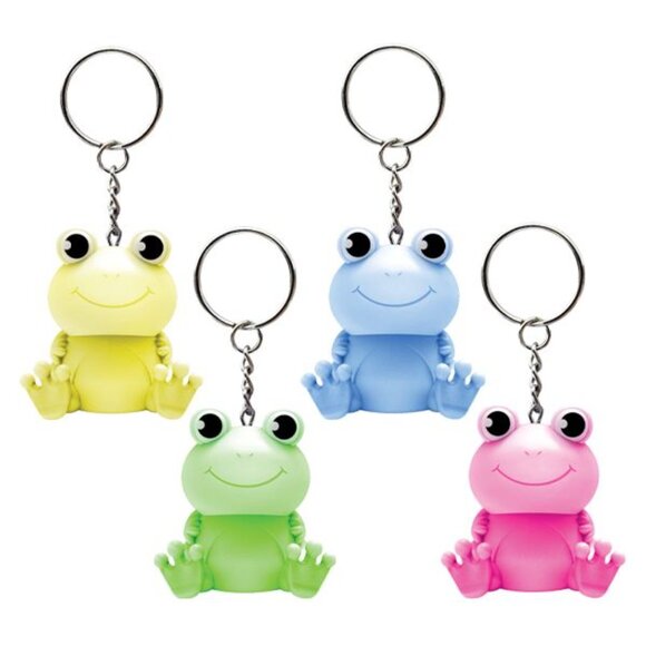 LED Light-Up Frog Keychain – Flashing Pink Mini Toy - Picture 2 of 2